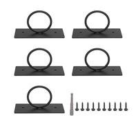 5PCS Rope Supports Holders, 2inch Black Drop Ring Brackets Stainless Steel Decorative for Hanging Plant