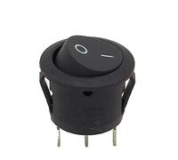 5Pcs Round Black 3 Pin SPDT ON-Off Rocker Switch Snap-in Controls Switches