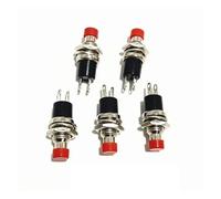 5PCS,Round Momentary Push Button Switch Press The Self-Reset,PBS-110,7MM,MicroSwitchs,Normally Open,Normally Closed,1NO1NC NWPNLXEA(5Pcs Red,NC)