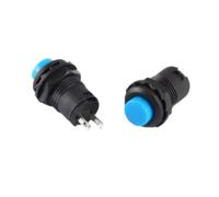 5pcs Round Pushbutton Switch DS-428 - Self-Locking 2-Pin Power Button, 12mm, 1.5A/250V, 3A/125V, Red(Blue 1PC)