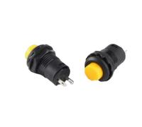 5pcs Round Pushbutton Switch DS-428 - Self-Locking 2-Pin Power Button, 12mm, 1.5A/250V, 3A/125V, Red(Yellow 1PC)