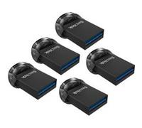 Lot de 5 SanDisk 128 Go Ultra Fit USB 3.2, Clé USB, des vitesses allant jusqu'à 400 Mo/s