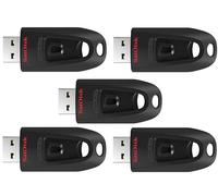 5PCS SanDisk 64 Go Ultra Clé USB 3.0 , jusqu'à 130 Mo/s Noir - (paquet de cinq )