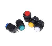 5PCS self-lockin 16MM Latching/Momentary push button switch with 5Color LED lighting 4Pin R16-503/AD R16-503/BD NWPNLXEA(Green,MOMENTARY_4 PIN_3.3V)