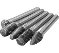 5pcs/set boucle en acier tungstène Burr affûteur rotatif 6mm coupeur de tête de tige