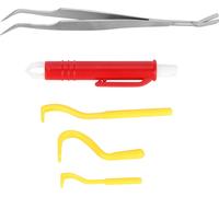 5pcs/Set Pet Laus Läuse Klemme Floa Clip Entfernung Werkzeug Kit Ticks Remover für Hundekatyellow Red Pen