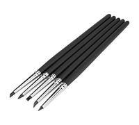 5pcs / Set pinceaux à Pointe en Silicone Souple poterie d'argile façonnant la modélisation Wipe Out Outils[Tête de Stylo Noire (0#)] Outils