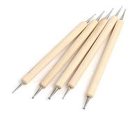 5pcs / Set Pro 2 voies en bois Nail Art Dotting Dot Pen peinture DIY Outils de manucure Durable et utile