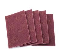 5pcs/Set tampons de Finition de Nettoyage Industriel, Tampon à récurer abrasif scotché, tampons de Finition abrasifs à récurer adaptés au Nettoyage de Polissage (Vert/Rouge)(Rouge)