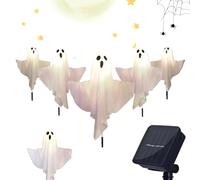 5pcs Solar Ghost Lights - Halloween Ghost Path Lights, Halloween Street Lampe Avec Enjeux, 8 Modes D'éclairage LED | Décor De Chemins Imperméable Extérieur Pour La Cour, La Pelouse, L'allée, Les Décor