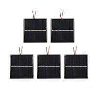5PCS Solar Panel 0.45W pour 3v Epoxy 54x54mm Wire 5PCS Solar | 0.45W power output, pour 3v operating voltage, pre-soldered wires, easy DIY integration, compact 54mm size