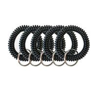 5Pcs Spiral Wrist Coil Keychains Stretchable Surfing Fitness Gym Key Holder Attaché avec Heavy Duty Steel Chain Ball - Black New Released and PopularOpération Facile