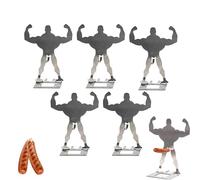 5pcs stainless steel bbq sausage holder,porte-saucisses portable pour hot dogs,support saucisse barbecue en acier inoxydable créatif en forme d’homme,pour cuisine en plein air Camping Cuisine(A)