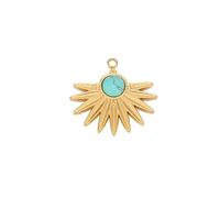 5pcs Stone Artificial Sun Compass Charms Pendentids Pendants pour les bijoux de bricolage Faire des boucles d'oreilles Collier Fournitures-22562 (Couleur: GdBlue)