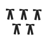 5pcs Tie pour Femmes Bowknot épingle Accessoire de Chemise élégante Broche épingles à Arc en Tissu Noir