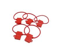 5pcs Universal 32V Red Shell Cap Wired Inline Blade Porte-fusible for voiture Câblage de protection