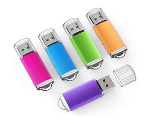 5pcs USB Flash Drive USB 2.0 disque mémoire Memory Stick Pen Drive Bleu/Violet/Rose/Vert/Orange 2 Go violet