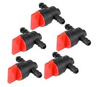 5pcs Vanne d'arrêt Drip-System Raccord Robinet 1/4 Pouce OD Tuyau Connecteur Outil de Coupure de Carburant de Gaz en Plastique Accessoire pour Tondeuse à Gazon