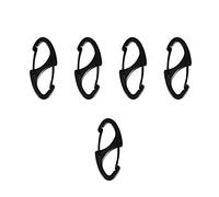 5pcs Verrouillage à ressort Mini Electroplate S-style Alliage de mousqueton Porte-clés en métal Mousqueton Crochet Clé portable Boucle de suspension pour l'activité de plein air Camping Pêche(Noir)