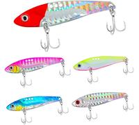 5pcs Vib Hard Fishing Lures,Crank Lures Kit,Vib Metal Lures With Blade Spinner,Crank Lures Kit,Spinner Blades,3d Eyes Fishing Lures