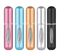 5pcs voyage Mini Bottle set, 5ml parfum étanche vaporisateur bouteille, bouteille de pulvérisation vide facile à recharger, portable femme activités de plein air vacances et affaires tote bag