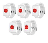 5Pcs Watch Style Wireless Button for Alarm System Emergency Calling RF433Mhz Panic Button for Disable People Siren