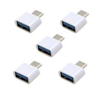 5pcs White Type-C USB-C à USB 2.0 OTG Adapter pour Tablette de téléphone cellulaire - Câble USB - Flash Disk - Souris - Ordinateur Portable