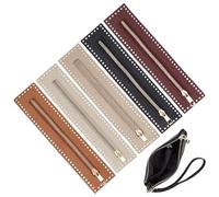 5Pcs Zippers for Bags and Purses, 10.6x2.4 Inch PU Leather Crochet Zipper with Holes, Sewing Supplies for DIY, Jeans, HandicraftZippers Bags and Purses
