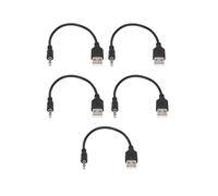 5pièces 3.5mm Audio AUX Jack USB 2.0 Male Chargeur Cable Adaptateur Cordon pour Voiture MP3