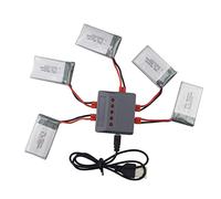 5Pièces 3.7V 650mAh Batterie au Lithium avec Chargeur 5 en 1 pour SYMA X5HW X5HC de Rechange de Batterie de Drone RC quadrirotor aérien