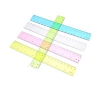 5Pièces Règle à Dessin Colorée Flexible 20cm en Plastique pour Artistes et Étudiants - Jaune, Rose, Blanc, Bleu, Vert