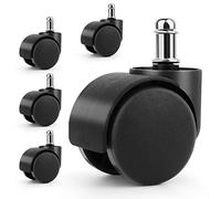 5pièces Roulettes Chaise de Bureau,roulette pour chaise de bureau,Silencieux 360°Rotation Protéger Le Sol Résistantes à l'abrasion,Rotation pour jeu chaises,Convient à Tous les Sols