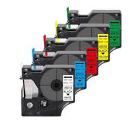 5pk 10pk 45013 45010 Compatible D1 Rape 12 mm Étiquette de cassette Remplacement du ruban Compatible avec le gestionnaire d'étiquettes LM160 210D et fabricants d'étiquettes similaires(5PK Mixed Color)