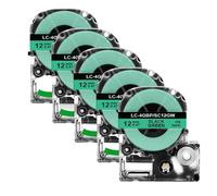 5pk 10pk ABCOLOR SS12KW LK-4WBN 12 mm Tape Capatible avec ST12KW SC12RW SC12YW Compatible avec LW-300 LW-400(5PK Black on Green)