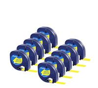5PK 10PK, Compatible avec le ruban Dymo 12mm, recharges Letratag transparentes 12267 91331 91203 LT for Machine à étiquettes LT-100H LT-100T(10 Black on Yellow)
