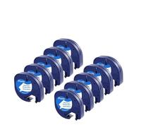 5PK 10PK, Compatible avec le ruban Dymo 12mm, recharges Letratag transparentes 12267 91331 91203 LT for Machine à étiquettes LT-100H LT-100T(10 Black on White)