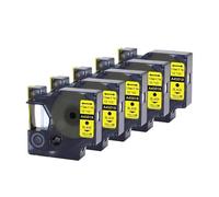 5PK 45013 12mm D1 ruban, Compatible for DYMO 45016 45010 45017 45018 étiquette, Compatible for Dymo LabelManager 160 280 imprimante 6 couleurs(5PK-45018-Yellow)