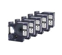 5PK 45013 12mm D1 ruban, Compatible for DYMO 45016 45010 45017 45018 étiquette, Compatible for Dymo LabelManager 160 280 imprimante 6 couleurs(5PK-45010-Clear)