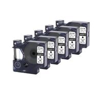 5PK 45013 12mm D1 ruban, Compatible for DYMO 45016 45010 45017 45018 étiquette, Compatible for Dymo LabelManager 160 280 imprimante 6 couleurs(5PK-45013-White)