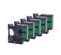 5PK 45013 12mm D1 ruban, Compatible for DYMO 45016 45010 45017 45018 étiquette, Compatible for Dymo LabelManager 160 280 imprimante 6 couleurs(5PK-45019-Green)