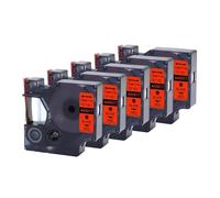 5PK 45013 12mm D1 ruban, Compatible for DYMO 45016 45010 45017 45018 étiquette, Compatible for Dymo LabelManager 160 280 imprimante 6 couleurs(5PK-45017-Red)
