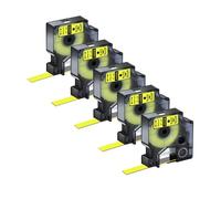 5pk 45013 Tapes d'étiquette D1 compatibles 45013 noir sur blanc 12 mm Compatible avec une utilisation avec LabelManager LM 160 420p 280(5PK Black on yellow)