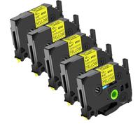 5PK 6-24mm rubans adhésifs acryliques Compatible avec étiquettes compatibles avec les modèles d'imprimante d'étiquettes TZE-S231 TZ S241 S131(12mm Yellow)