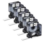 5pk noir sur Clear 12 / 19mm 23fet compatible avec D1 45010 45800 Maker Compatible avec les étiquettes compatibles LabelManager 100 300