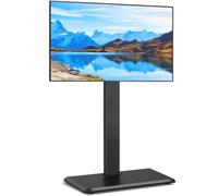 5Rcom Support TV roulettes Cachées pour écrans 32-70 Pouces Max 40kg Noir | Support TV sur Pied, socle bois, hauteur réglable pivotant, gain de place, montage aisé, VESA max 400x400 mm