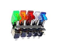5Set /lot 12V 20A Auto Car Led Toggle Switch With Cover Guard Red Blue Green Yellow White NWPNLXEA(EACH COLOR ONE)