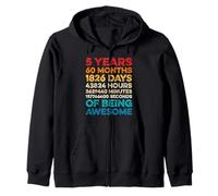 5th Birthday 5 Years of Being Awesome Vintage 5 Years Old Sweat à Capuche