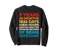 5th Birthday 5 Years of Being Awesome Vintage 5 Years Old Sweatshirt