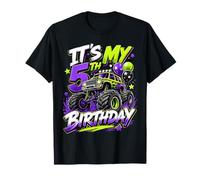 5th Birthday Monster Truck Party 5 Years Old Boys Theme T-Shirt