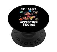 5th Grade Where The Adventure Begins Back to School for Boys PopSockets PopGrip Adhésif